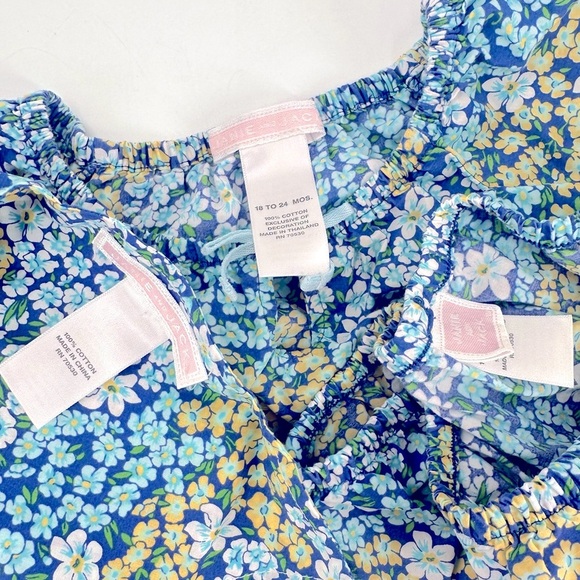 Janie & Jack Floral Dress + Diaper Cover + Bandana Size 18-24 months - Picture 2 of 3